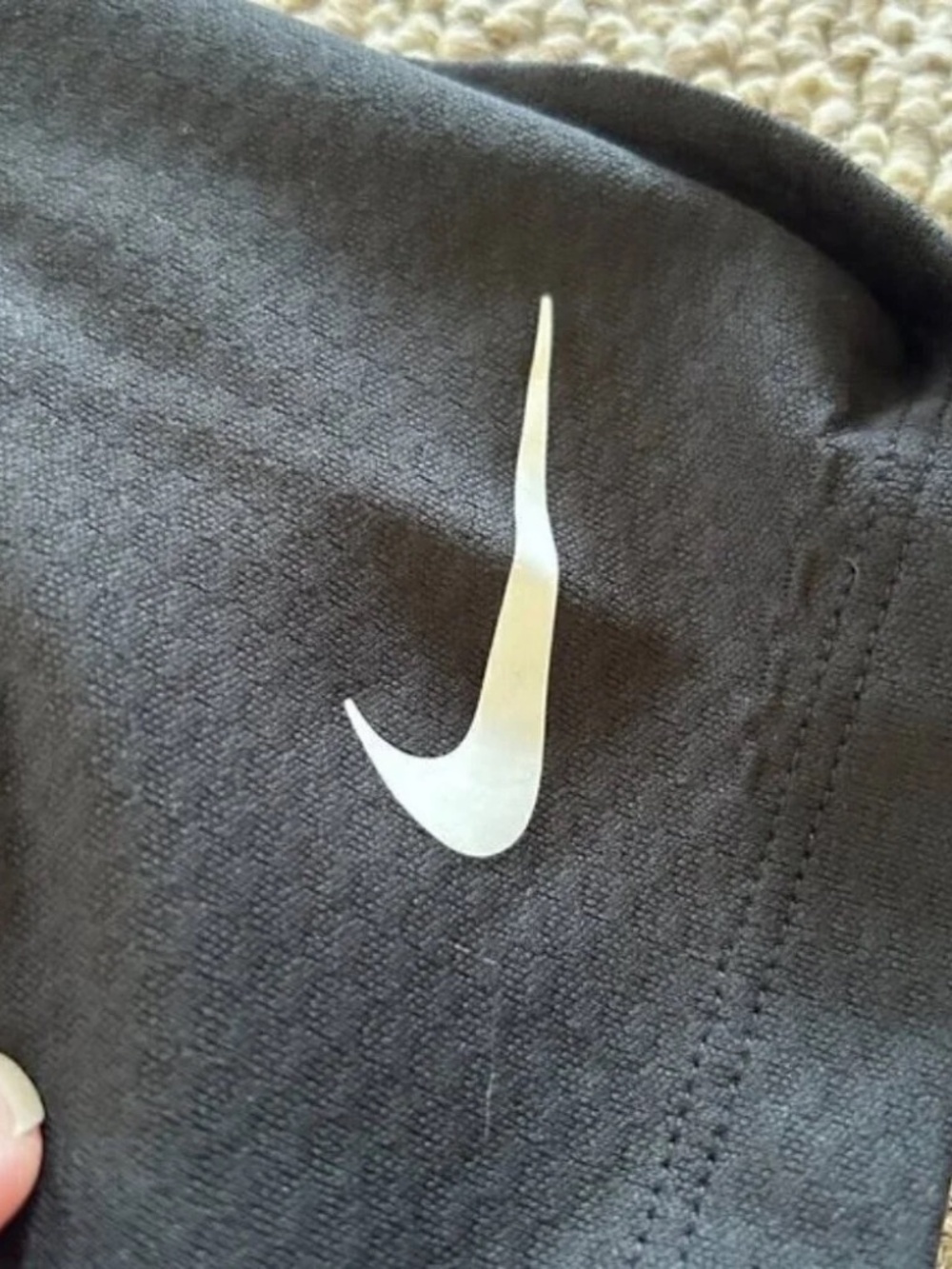 Nike Golf Dri Fit Polo Large Black Athletic Golf Tennis Performance Shirt - Picture 5 of 10